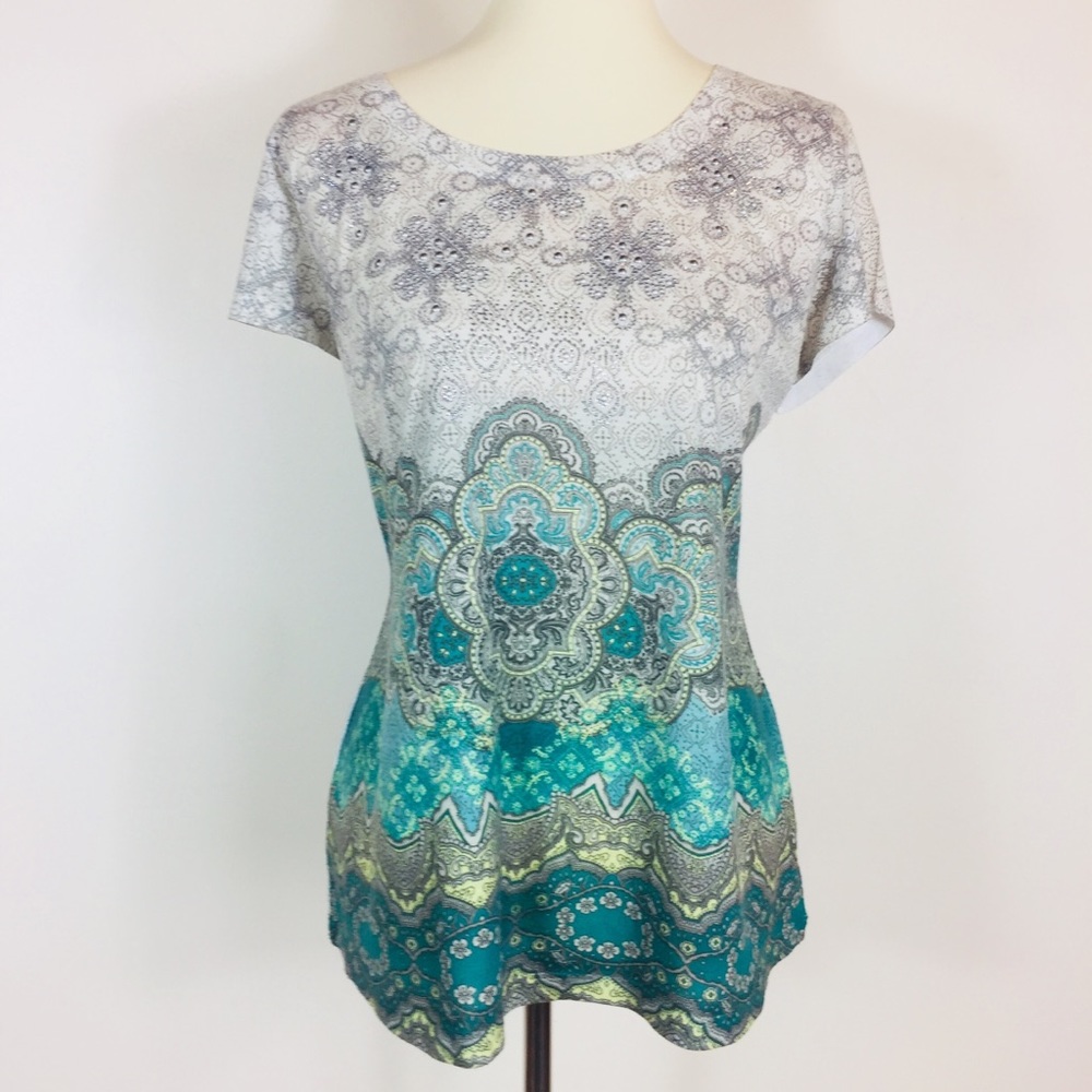 Mandala Print Ombré Blouse